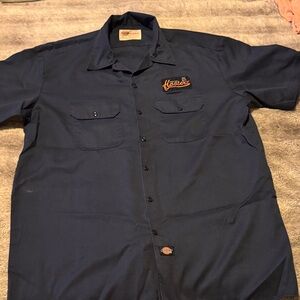 Hooters/Dickies Men's Dark Blue Vintage Casual Button Down Shirt